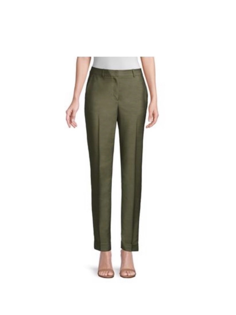 Lafayette 148 NY Clinton Cuffed
Leg Pants in Olive Green 2